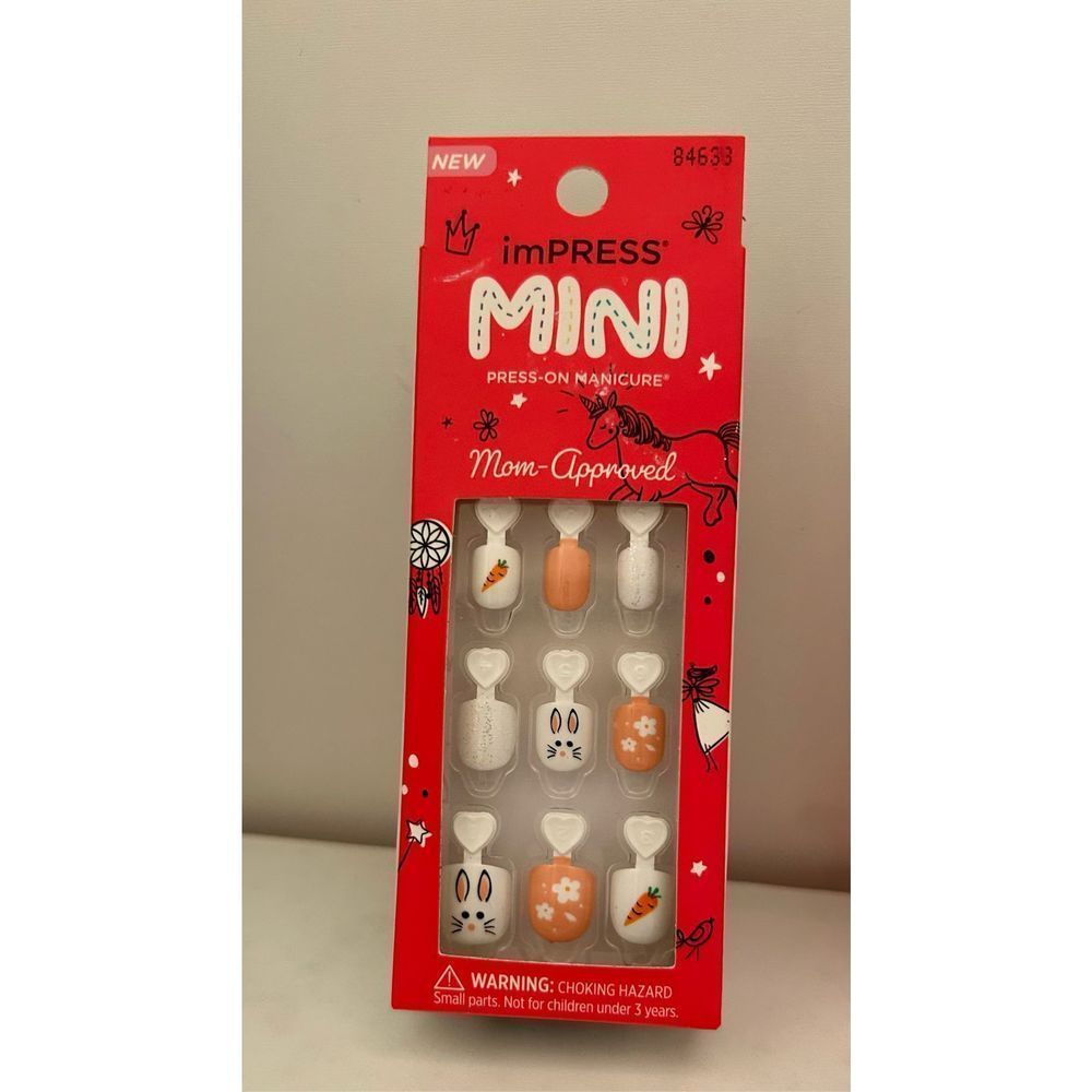 3/$15 Press on nails for kids. Bunny theme. Easter Basket. Brand New. Adorable!